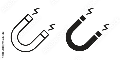 Magnet icon logo concept on white background. Suitable for use on web apps