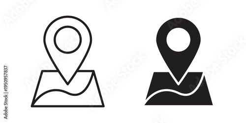 Map icon logo concept on white background. Suitable for use on web apps