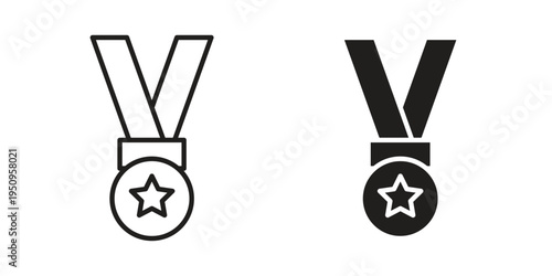 Medal icon logo concept on white background. Suitable for use on web apps