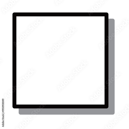 ドロップシャドウ付きの正方形線枠フレーム