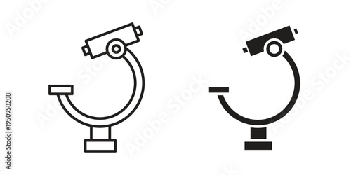 Microscope icon logo concept on white background. Suitable for use on web apps