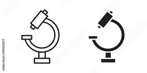 Microscope icon logo concept on white background. Suitable for use on web apps