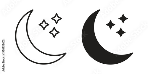 Moon icon logo concept on white background. Suitable for use on web apps