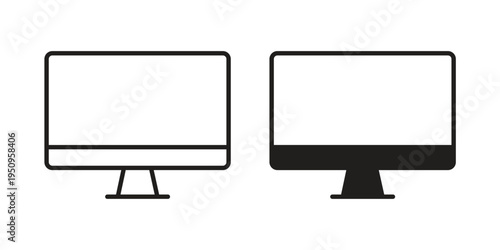 Monitor icon logo concept on white background. Suitable for use on web apps