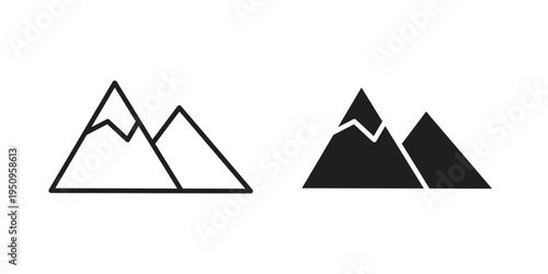 Mountain icon logo concept on white background. Suitable for use on web apps