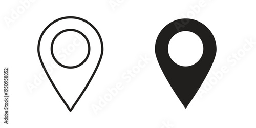 Navigation pin icon logo concept on white background. Suitable for use on web apps