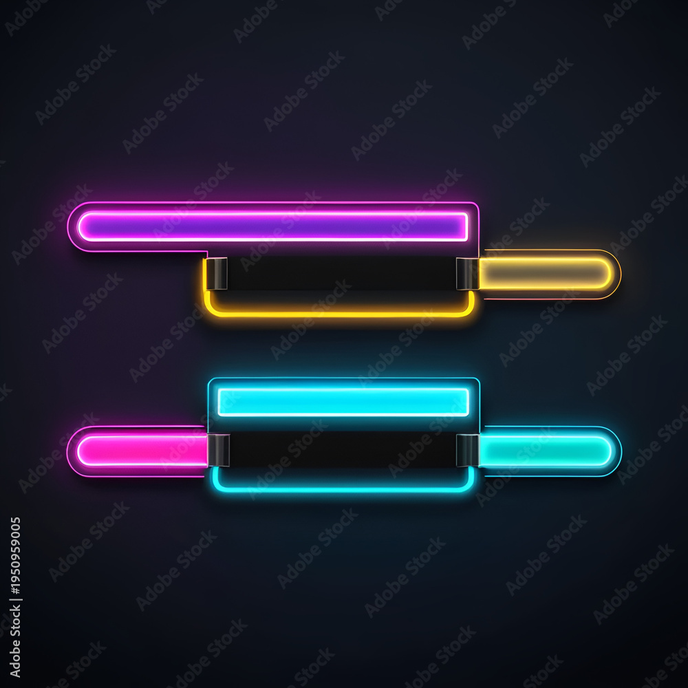 Fototapeta premium Neon compilation progress bar animation