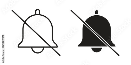 Notification off icon logo concept on white background. Suitable for use on web apps