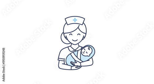 Nurse Holding Newborn Baby, Healthcare, Medical Care, Maternity, Love, Newborn Care
