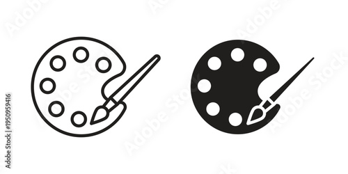 Palette icon logo concept on white background. Suitable for use on web apps