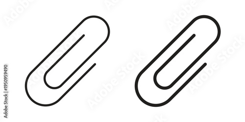 Paperclip icon logo concept on white background. Suitable for use on web apps