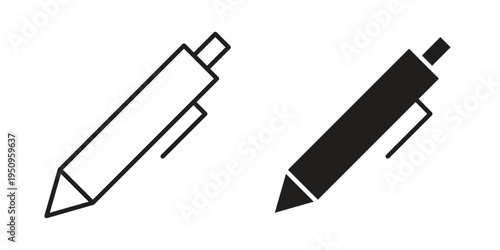 Pen icon logo concept on white background. Suitable for use on web apps