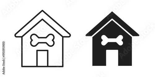 Pet house icon logo concept on white background. Suitable for use on web apps