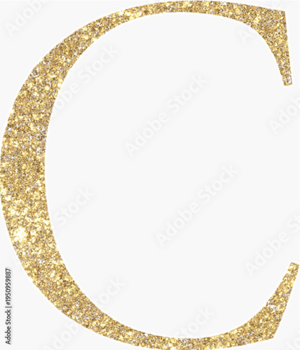alphabetic leter c ,golden 