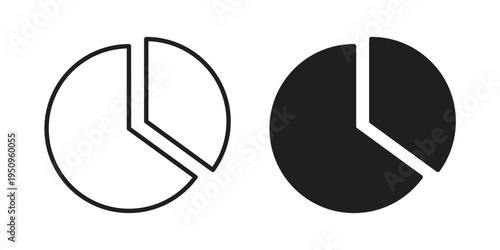 Pie chart icon logo concept on white background. Suitable for use on web apps