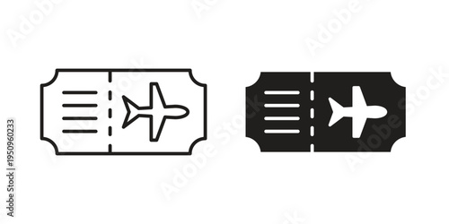Plane Ticket icon logo concept on white background. Suitable for use on web apps