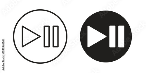 Play pause icon logo concept on white background. Suitable for use on web apps