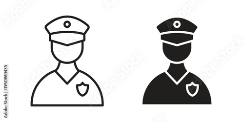 Police icon logo concept on white background. Suitable for use on web apps