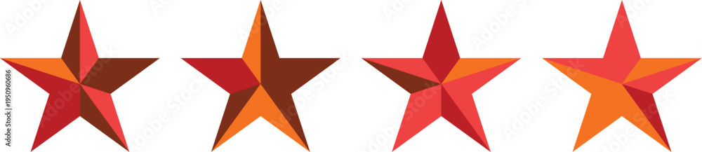Obraz premium fire flame four star rating icon