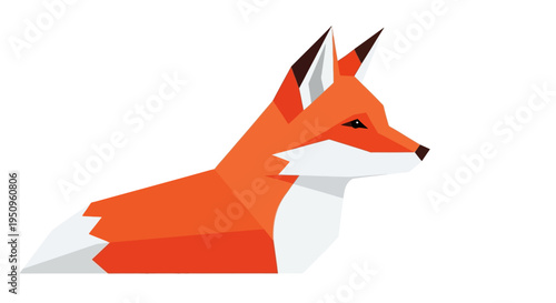 Geometric Fox Head Illustration Profile.