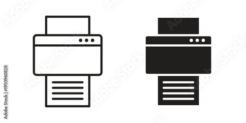 Print button icon logo concept on white background. Suitable for use on web apps