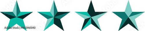 teal ocean four star rating icon