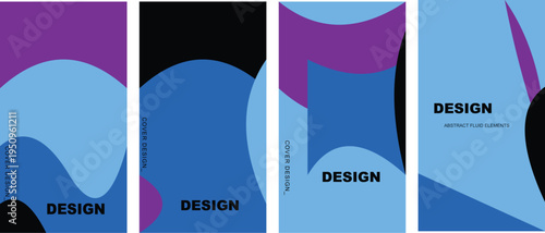 Set of 5 abstract design backgrounds vector