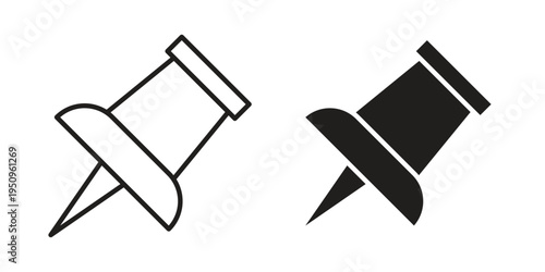 Push pin icon logo concept on white background. Suitable for use on web apps