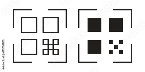 QR code icon logo concept on white background. Suitable for use on web apps