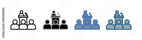 
conference icon set multiple style collection with negotiation design