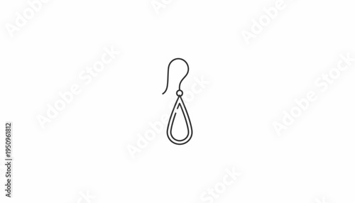 Minimalist Teardrop Earring Icon, Simple Jewelry Design, Elegant Accessory Line Art