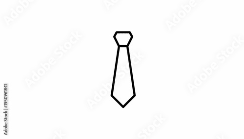 Minimalist Tie Icon, Simple Necktie Symbol, Business Fashion Accessory