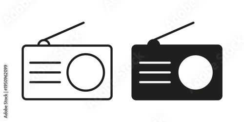 Radio icon logo concept on white background. Suitable for use on web apps