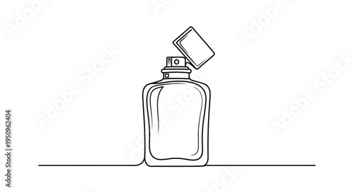 Minimalist Perfume Bottle Line Art Illustration
