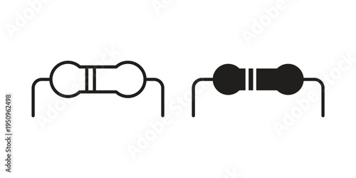Resistor icon logo concept on white background. Suitable for use on web apps