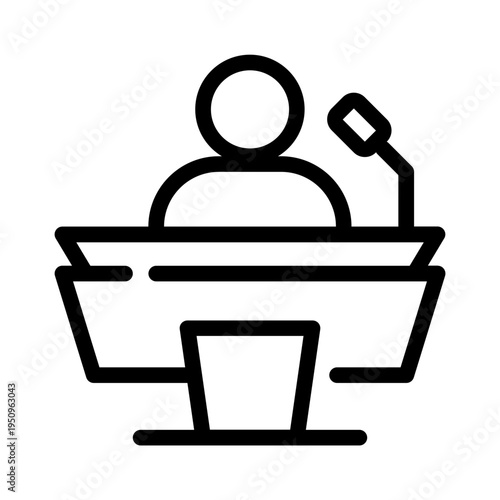 Person speaking at podium with microphone, suitable for presentations, public speaking, conferences, speeches, seminars, lectures, TED talks, and debates.

