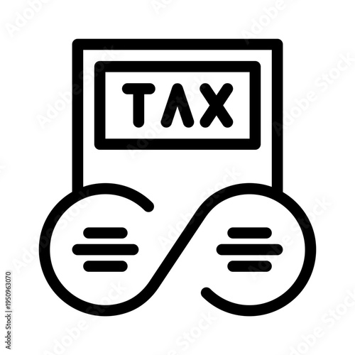 Tax calculator icon with endless taxes suitable for financial and accounting websites, tax filing services, and budgeting tools.
