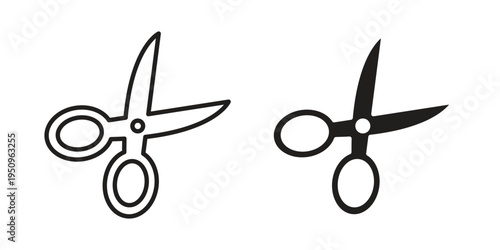 Scissor icon logo concept on white background. Suitable for use on web apps