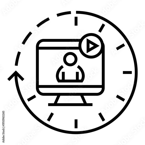 Online Video Streaming Meeting Time Management Concept Icon design vector symbol illustration