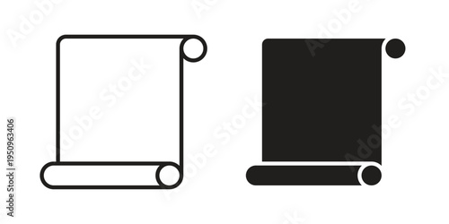 Scroll icon logo concept on white background. Suitable for use on web apps