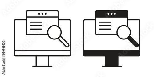 Search online icon logo concept on white background. Suitable for use on web apps