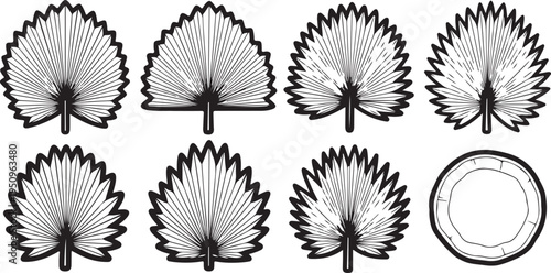 Detailed illustration of a mechanical fan blade and its circular base Vector