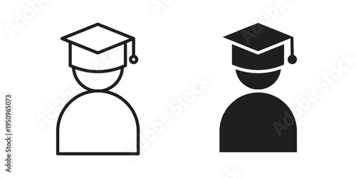 Student icon logo concept on white background. Suitable for use on web apps