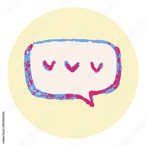 Speech Bubble Chat Message Hand Drawn Doodle Icon