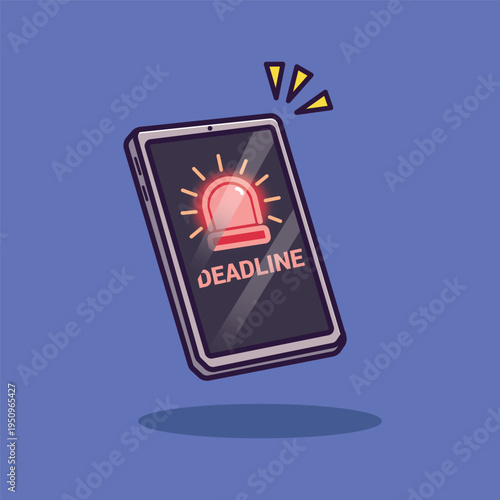 Smartphone Illustration with Deadline Alert