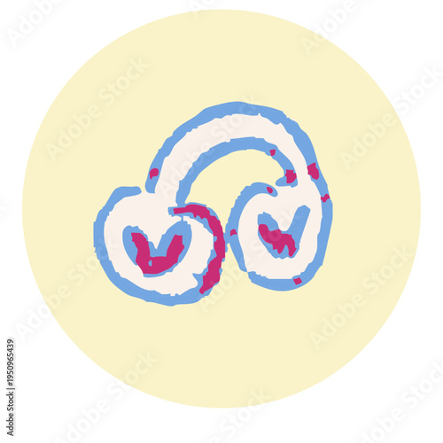 Music Headphones Audio Hand Drawn Doodle Icon