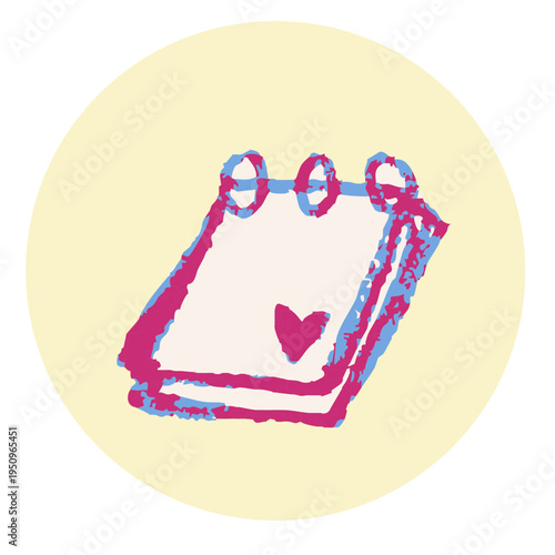 Spiral Notebook Notepad Hand Drawn Doodle Icon