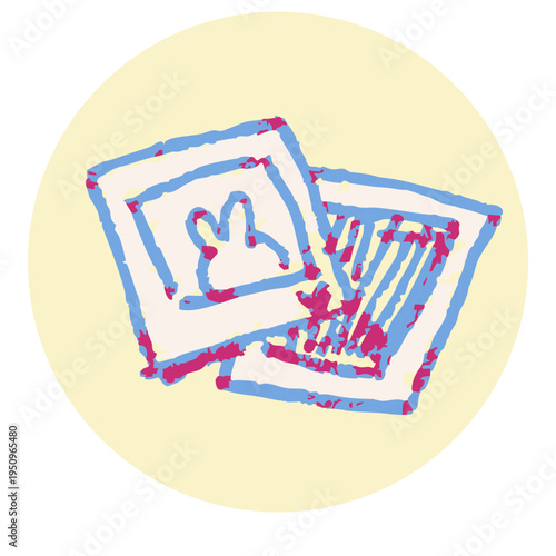 Instant Photo Pictures Polaroid Hand Drawn Doodle Icon