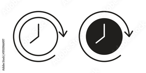 Time forward icon logo concept on white background. Suitable for use on web apps