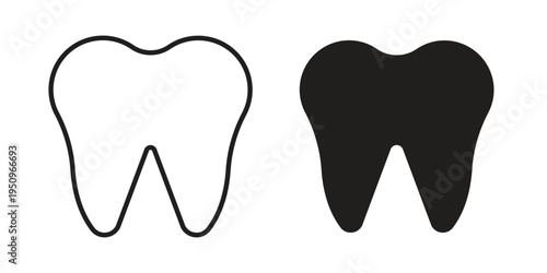 Tooth icon logo concept on white background. Suitable for use on web apps
